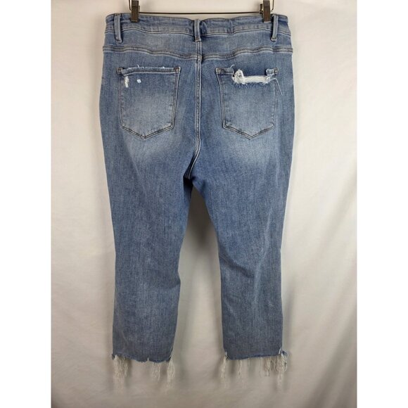 Lovervet by Vervet Jeans Women's Size 18 Distressed Cropped Flare Denim Pants - Picture 9 of 12